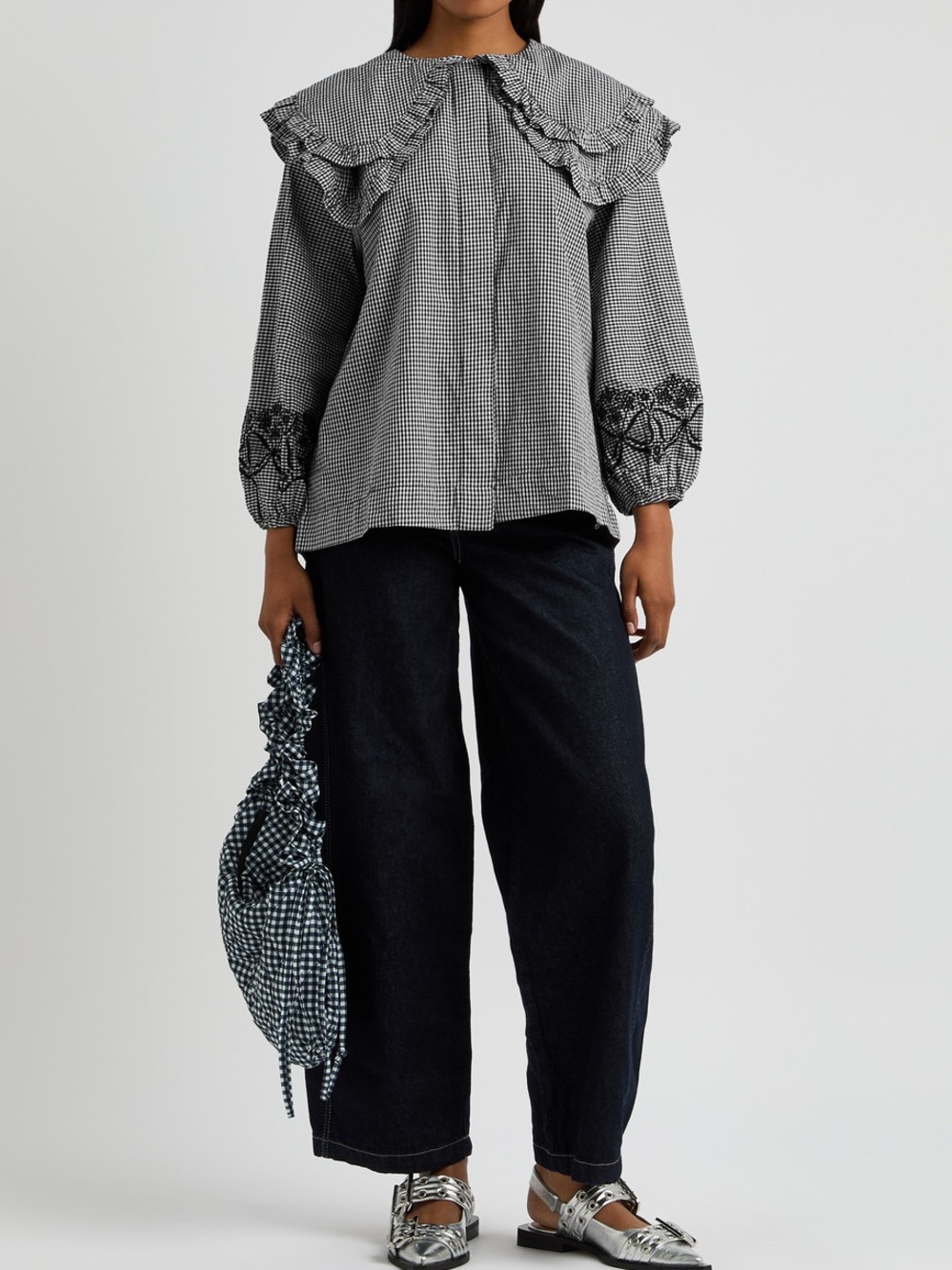 Damson Madder Lois Gingham Cotton Blouse
